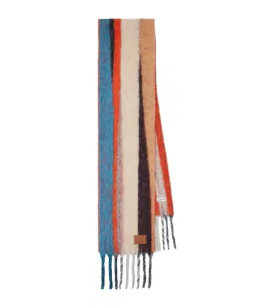 Loewe Fringed striped alpaca-blend scarf | Thumbnail 1
