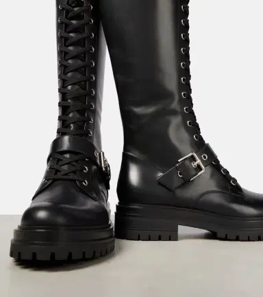 Gianvito Rossi Miles lace-up leather knee-high boots | Thumbnail 4