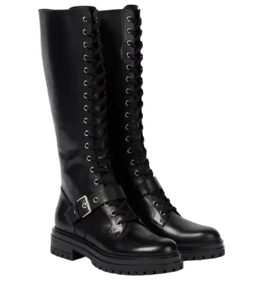 Gianvito Rossi Miles lace-up leather knee-high boots | Thumbnail 1