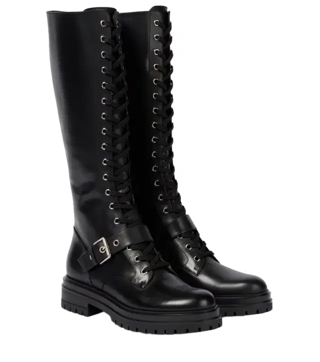 Gianvito Rossi Miles lace-up leather knee-high boots