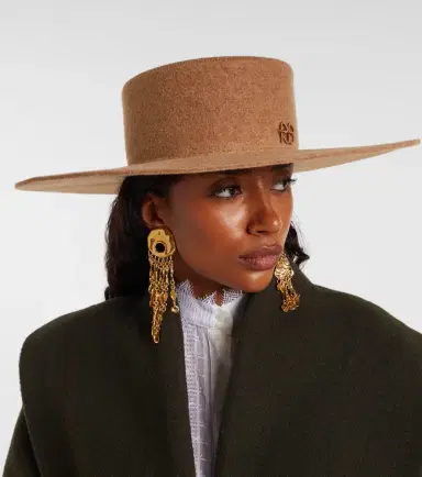 Ruslan Baginskiy Monogram wool-blend felt canotier hat | Thumbnail 4