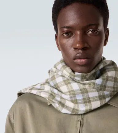 Loewe Anagram checked silk and cashmere scarf | Thumbnail 3 Loewe Anagram checked silk and cashmere scarf | Thumbnail 3