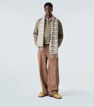 Loewe Anagram checked silk and cashmere scarf | Thumbnail 4 Loewe Anagram checked silk and cashmere scarf | Thumbnail 4