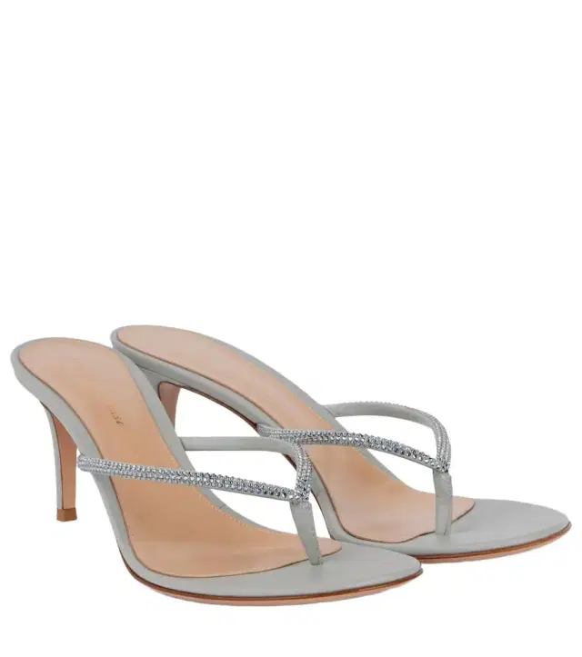 Gianvito Rossi India 70 embellished suede thong sandals