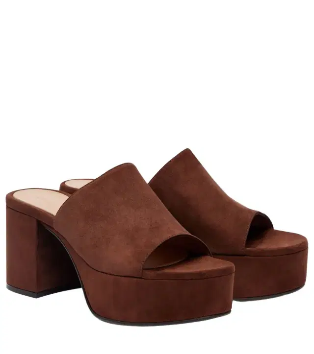 Gianvito Rossi Suede platform mules