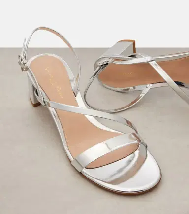 Gianvito Rossi Betsey metallic leather sandals | Thumbnail 3 Gianvito Rossi Betsey metallic leather sandals | Thumbnail 3