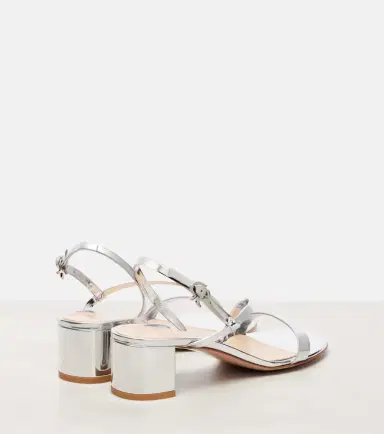 Gianvito Rossi Betsey metallic leather sandals | Thumbnail 4 Gianvito Rossi Betsey metallic leather sandals | Thumbnail 4