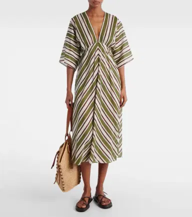 Eres Summer striped cotton voile kaftan | Thumbnail 3 Eres Summer striped cotton voile kaftan | Thumbnail 3