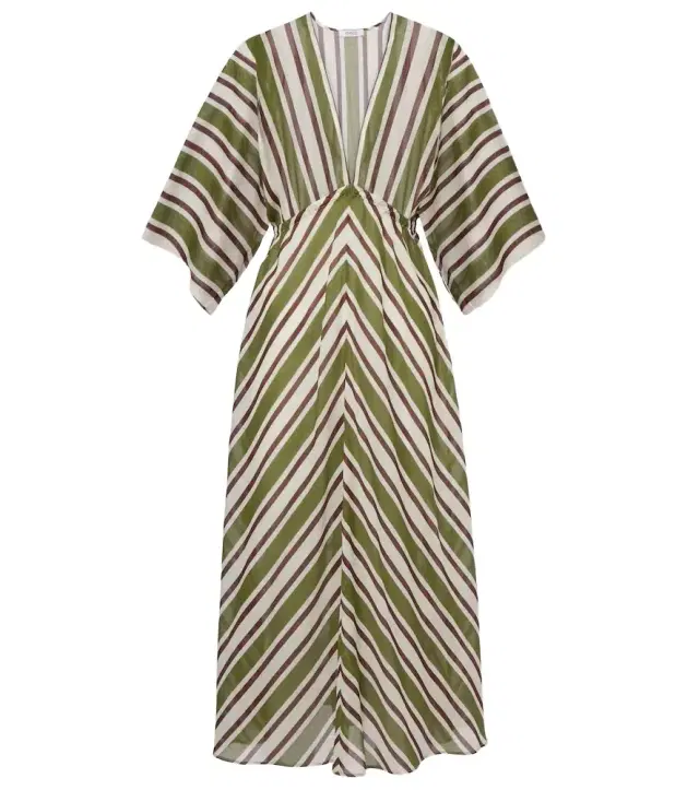 Eres Summer striped cotton voile kaftan
