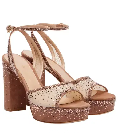 Gianvito Rossi Rania organza and suede platform sandals | Thumbnail 1 Gianvito Rossi Rania organza and suede platform sandals | Thumbnail 1