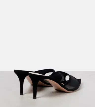 Gianvito Rossi Dorotea suede-trimmed organza mules | Thumbnail 3 Gianvito Rossi Dorotea suede-trimmed organza mules | Thumbnail 3