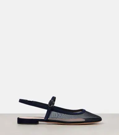 Gianvito Rossi Leather-trimmed organza ballet flats | Thumbnail 3