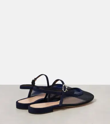 Gianvito Rossi Leather-trimmed organza ballet flats | Thumbnail 4