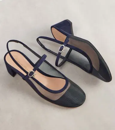 Gianvito Rossi Francoise 45 suede-trimmed slingback pumps | Thumbnail 2