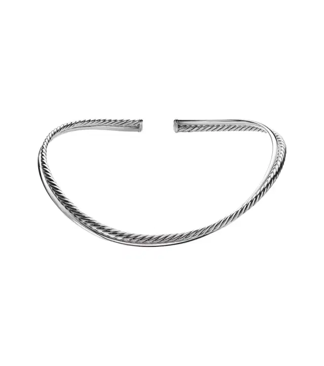 Bold Crossover sterling silver choker