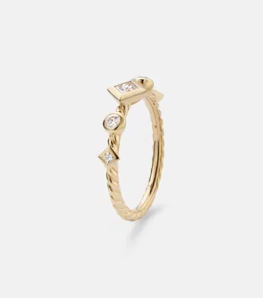 David Yurman Cable Collectibles Cable 18kt gold ring with diamonds | Thumbnail 2 David Yurman Cable Collectibles Cable 18kt gold ring with diamonds | Thumbnail 2