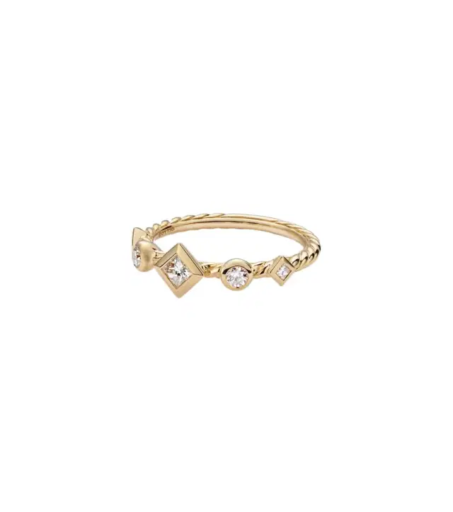 David Yurman Cable Collectibles Cable 18kt gold ring with diamonds