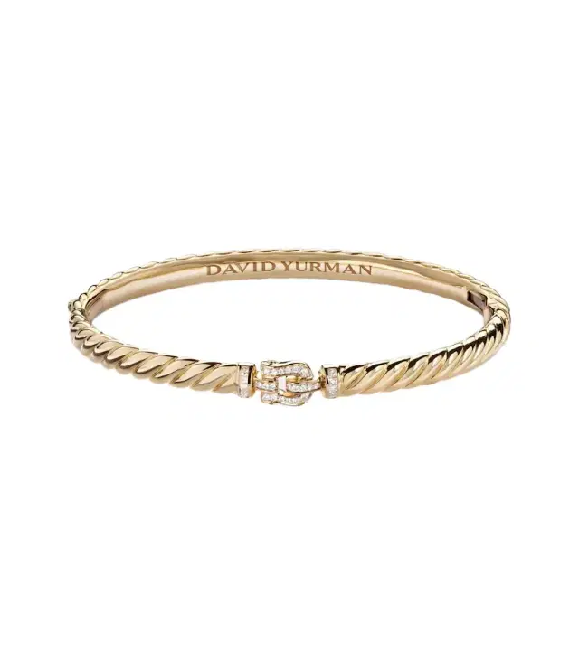 David Yurman Sculpted Cable Buckle 18kt gold bracelet with diamonds
