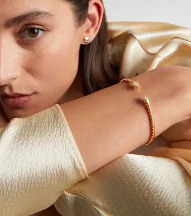 David Yurman Petite Modern Renaissance Cablespira 18kt gold bracelet with diamonds | Thumbnail 4