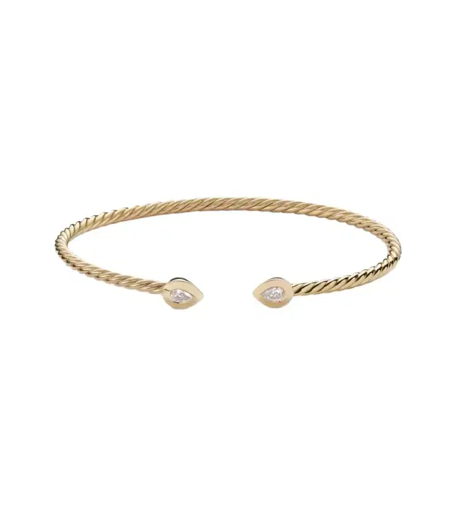David Yurman Petite Modern Renaissance Cablespira 18kt gold bracelet with diamonds