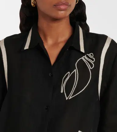 Eres Crab embroidered linen shirt | Thumbnail 2