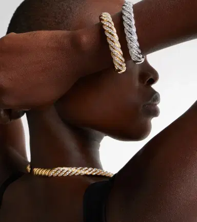 David Yurman Sculpted Cable Flex 18kt gold bracelet with diamonds | Thumbnail 4 David Yurman Sculpted Cable Flex 18kt gold bracelet with diamonds | Thumbnail 4