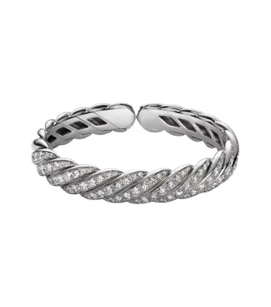 David Yurman Sculpted Cable Flex 18kt white gold bracelet with diamonds | Thumbnail 1