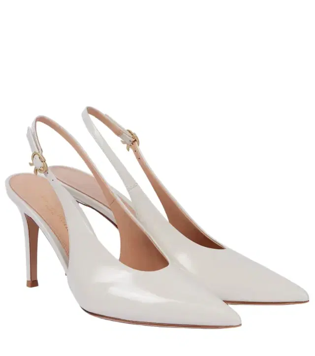 Gianvito Rossi Robbie 85 patent leather slingback pumps