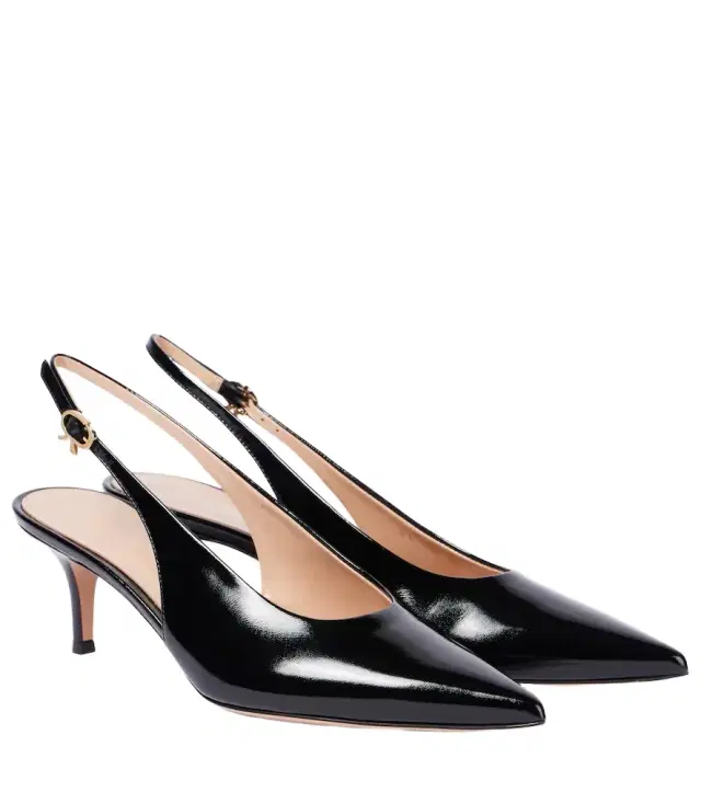 Gianvito Rossi Robbie 55 patent leather slingback pumps