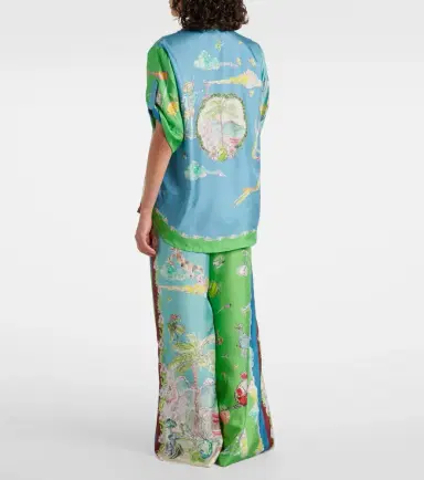 Alemais Alémais Daria printed silk satin shirt | Thumbnail 2
