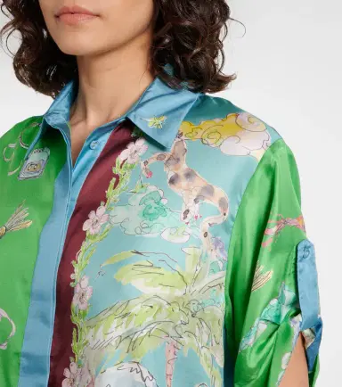 Alemais Alémais Daria printed silk satin shirt | Thumbnail 3