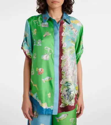 Alemais Alémais Daria printed silk satin shirt | Thumbnail 4