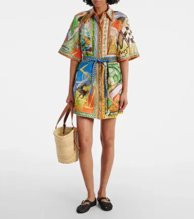 Alemais Alémais Lucky Pace printed linen shirt dress | Thumbnail 2
