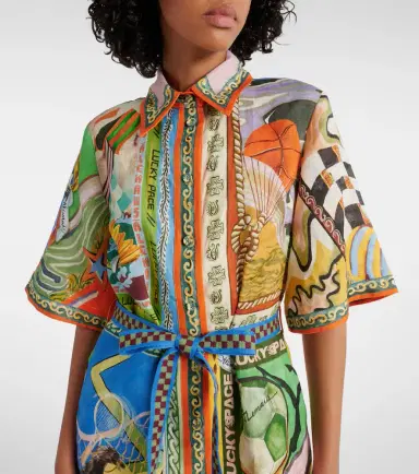 Alemais Alémais Lucky Pace printed linen shirt dress | Thumbnail 3