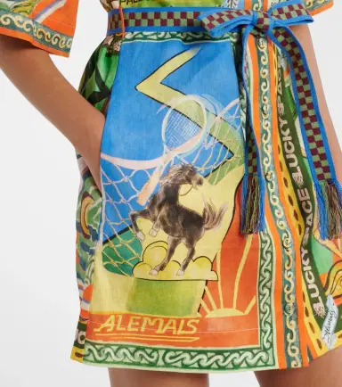 Alemais Alémais Lucky Pace printed linen shirt dress | Thumbnail 4
