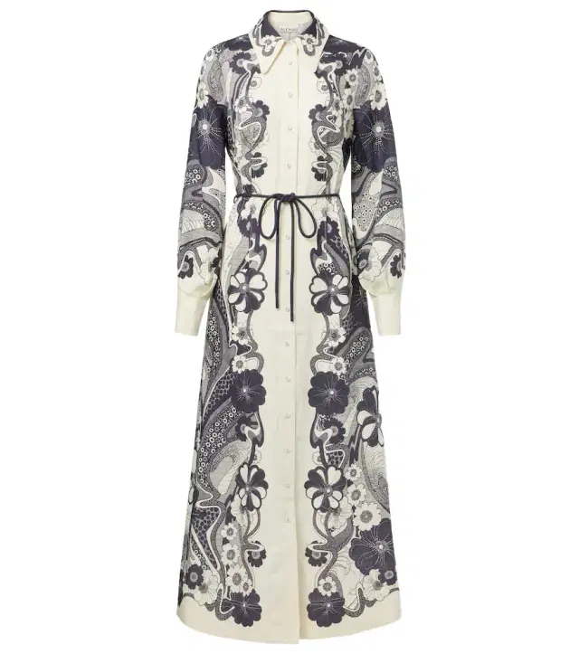 Alemais Alémais Mickey printed linen shirt dress