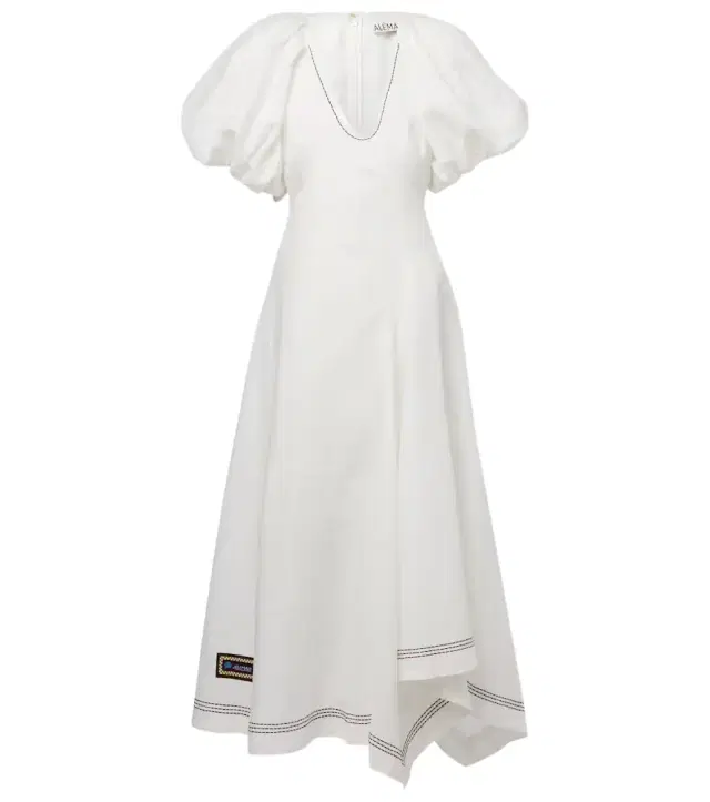 Alemais Alémais Magnolia embroidered linen midi dress