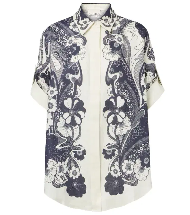 Alemais Alémais Mickey printed linen shirt