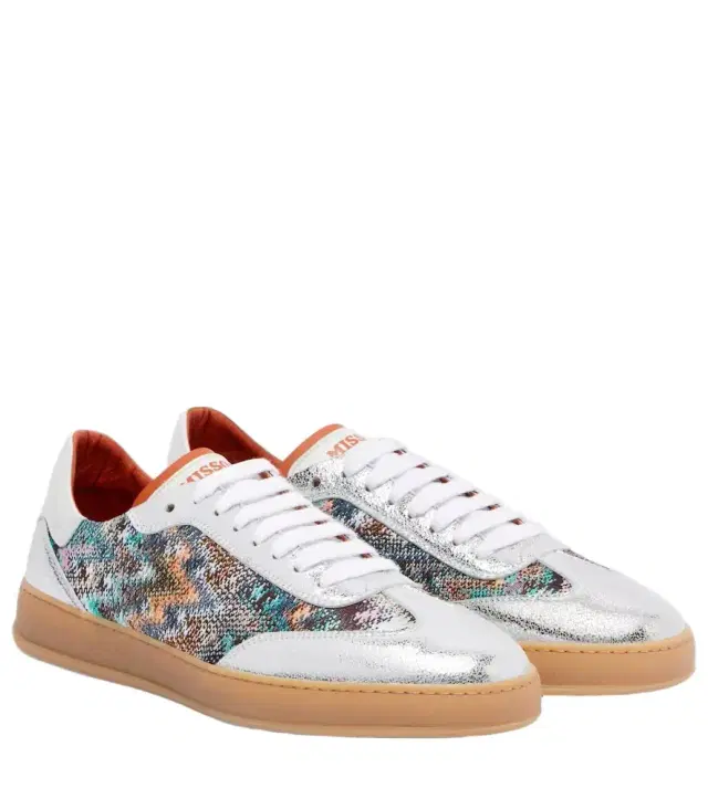 Missoni Zigzag metallic leather sneakers