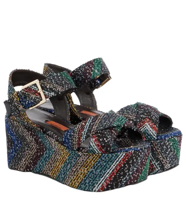 Missoni Julia Caperdoni sequined platform sandals