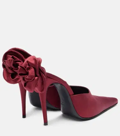 Magda Butrym Floral-appliqué satin pumps | Thumbnail 3