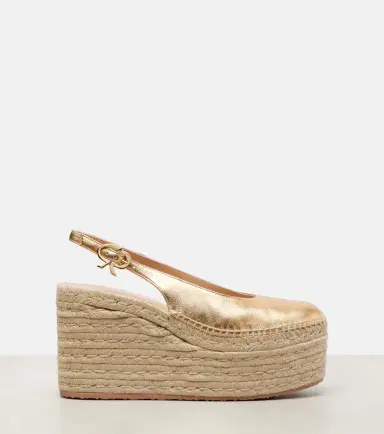 Gianvito Rossi Metallic leather espadrille wedges | Thumbnail 3 Gianvito Rossi Metallic leather espadrille wedges | Thumbnail 3