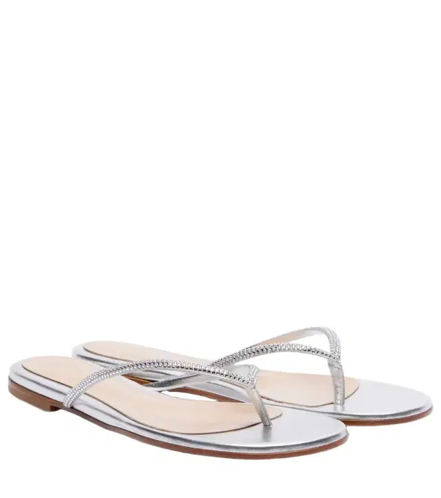 Gianvito Rossi India metallic leather thong sandals