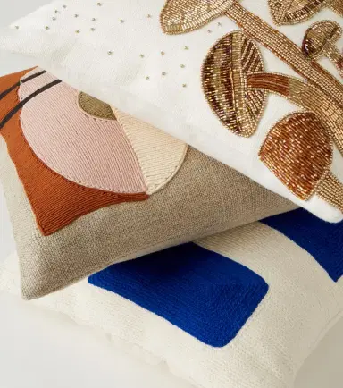 Jonathan Adler Embroidered linen cushion | Thumbnail 2