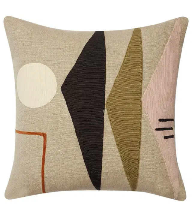 Jonathan Adler Monterey Triangles linen cushion