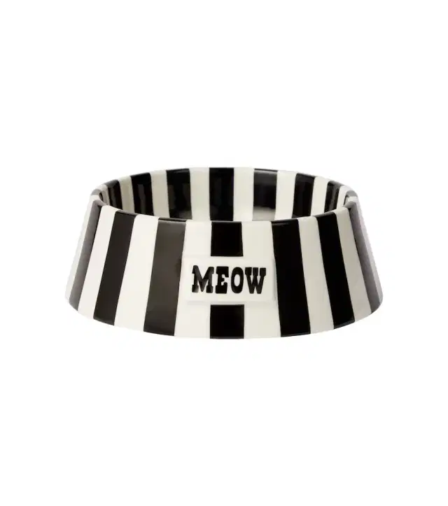 Jonathan Adler Vice Meow striped cat bowl