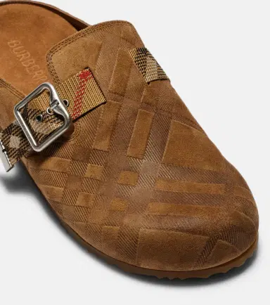 Burberry Checked suede clogs | Thumbnail 3 Burberry Checked suede clogs | Thumbnail 3