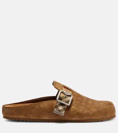 Burberry Checked suede clogs | Thumbnail 4 Burberry Checked suede clogs | Thumbnail 4
