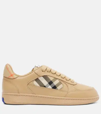 Burberry Check leather sneakers | Thumbnail 3