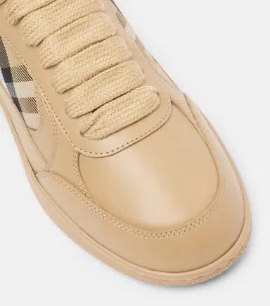 Burberry Check leather sneakers | Thumbnail 4